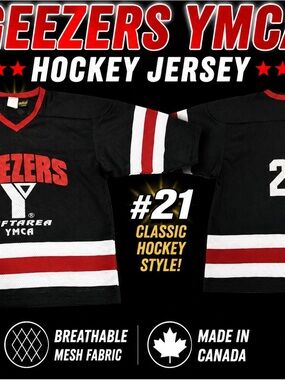 Canada YMC Black Red White Hockey Jersey